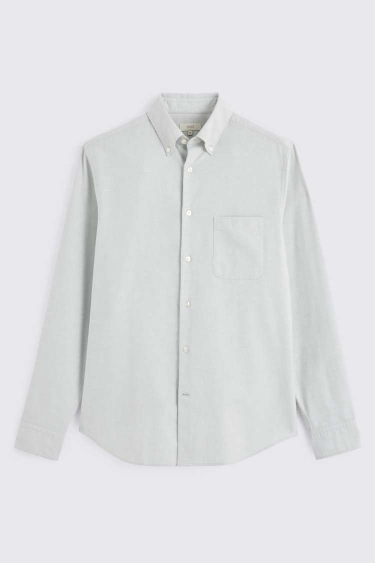 Light Khaki Washed Cotton Oxford Shirt