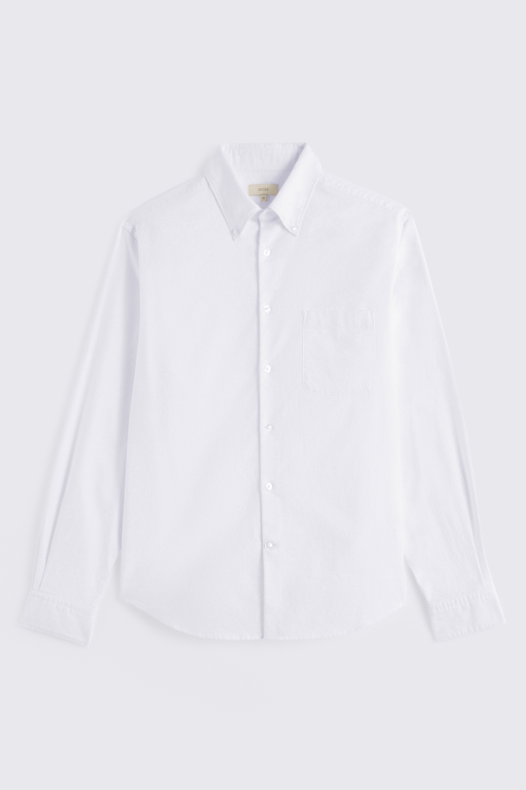 Ecru Brushed Cotton Oxford Shirt