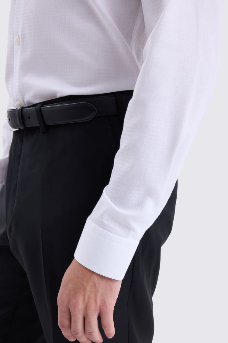 Slim Fit White Puppytooth Shirt