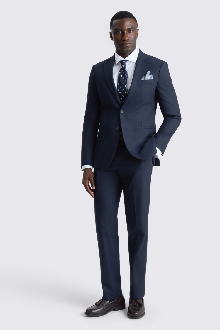 Slim Fit Navy Wool Blend Suit Jacket 