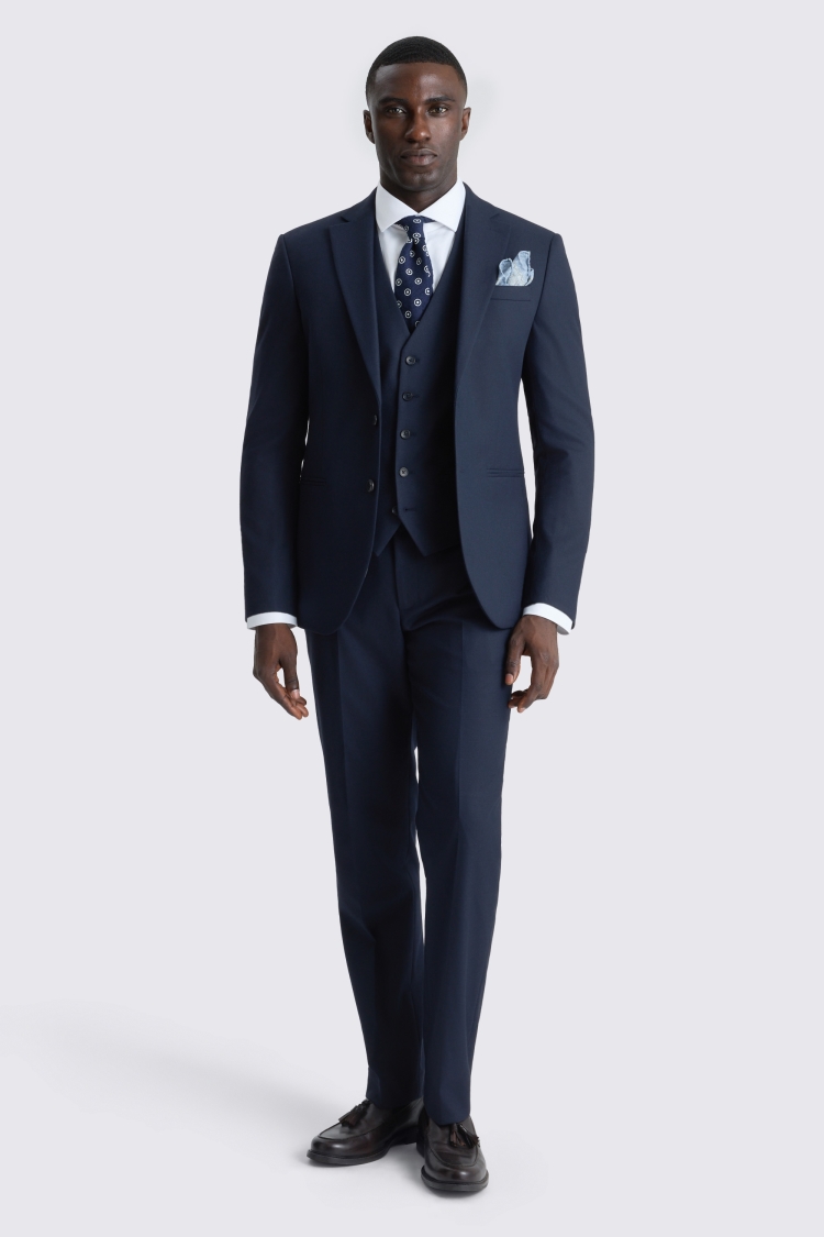 Slim Fit Navy Wool Blend Suit Jacket 