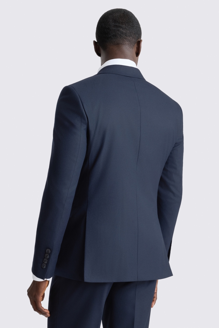 Slim Fit Navy Wool Blend Suit Jacket 