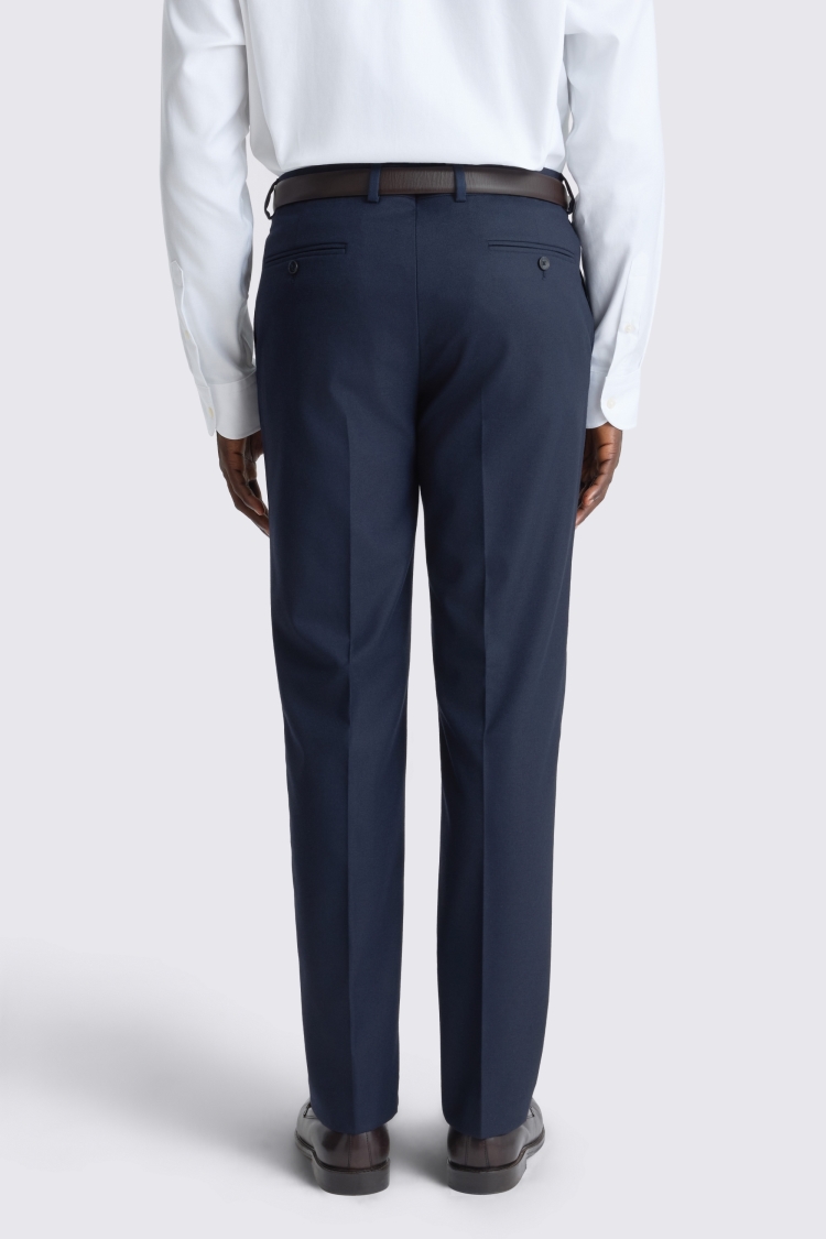 Slim Fit Navy Flannel Trousers 