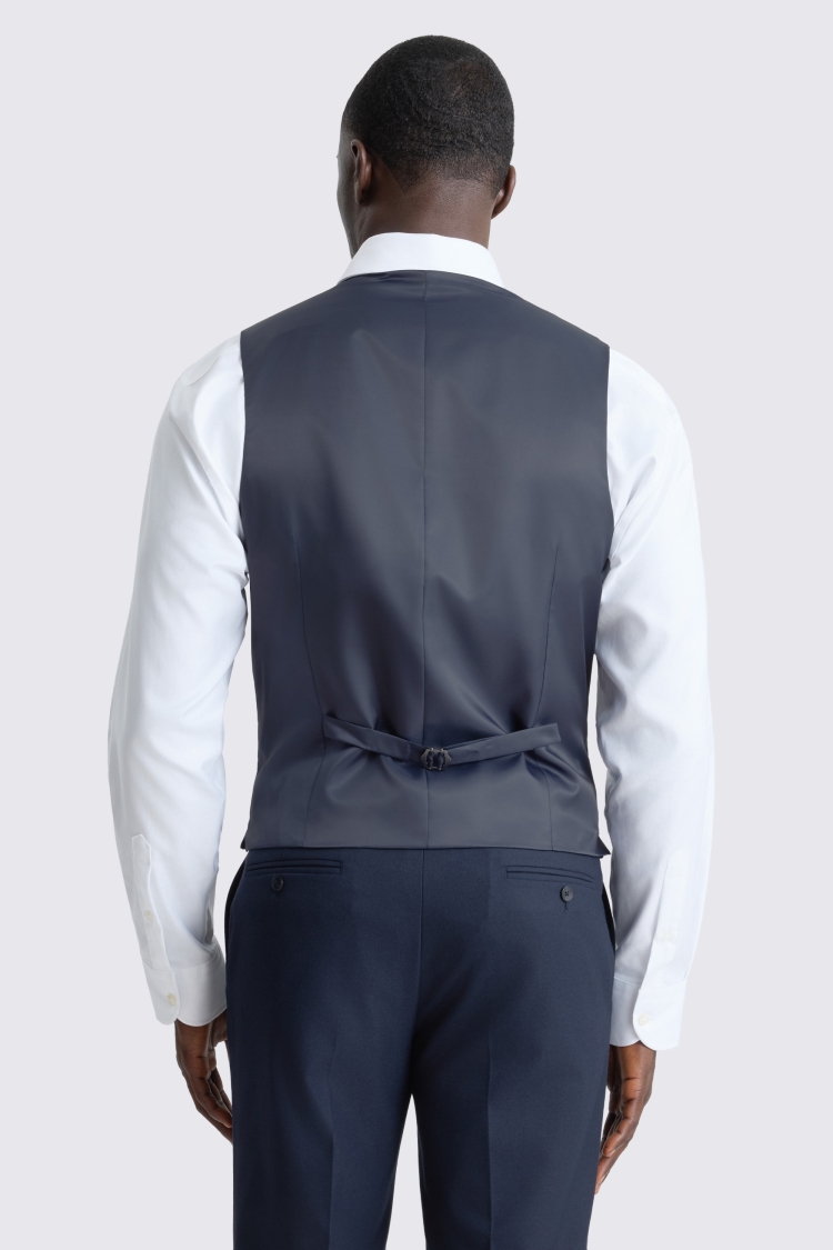 Slim Fit Navy Flannel Waistcoat