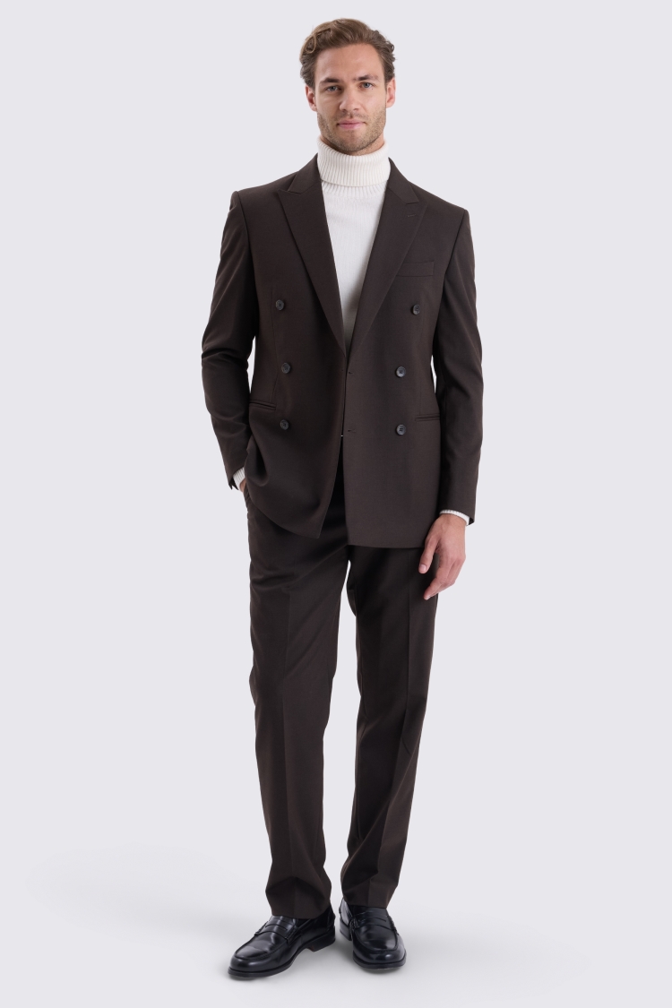 Tailored Fit Brown Suit Jacket