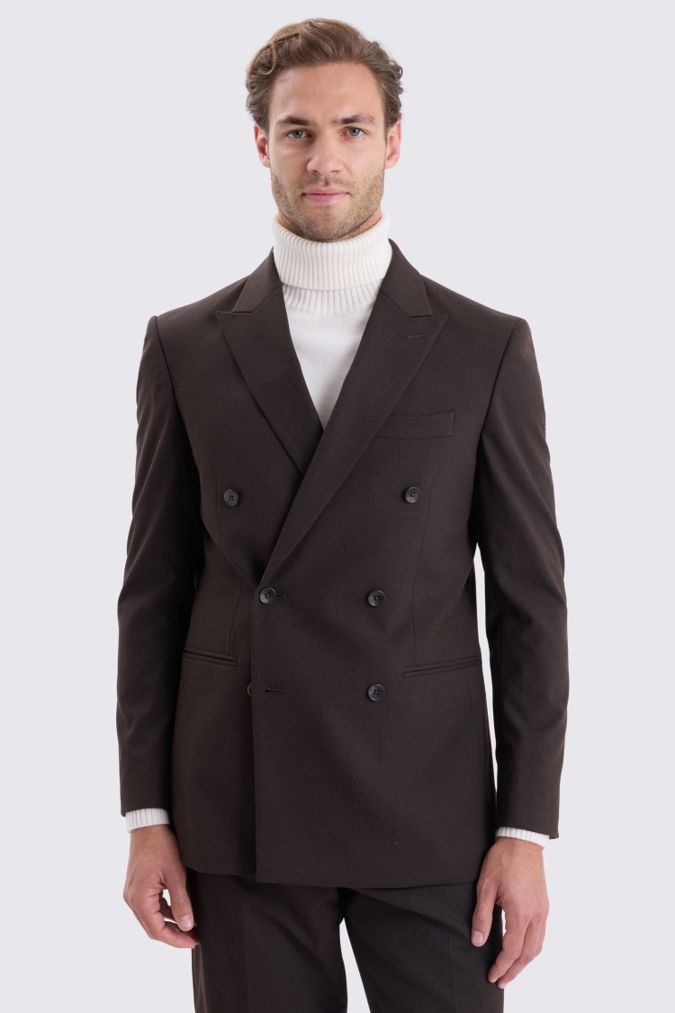 Tailored Fit Brown Suit Jacket
