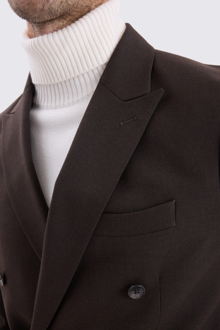 Tailored Fit Brown Suit Jacket