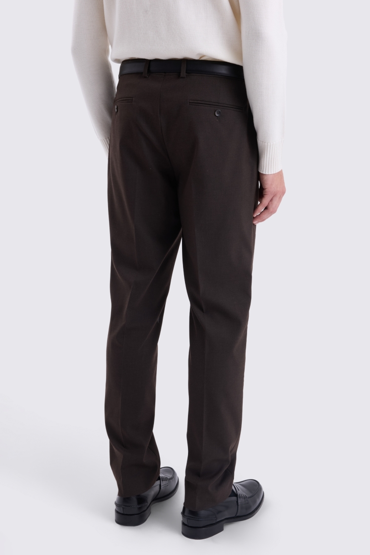 Tailored Fit Brown Trousers 
