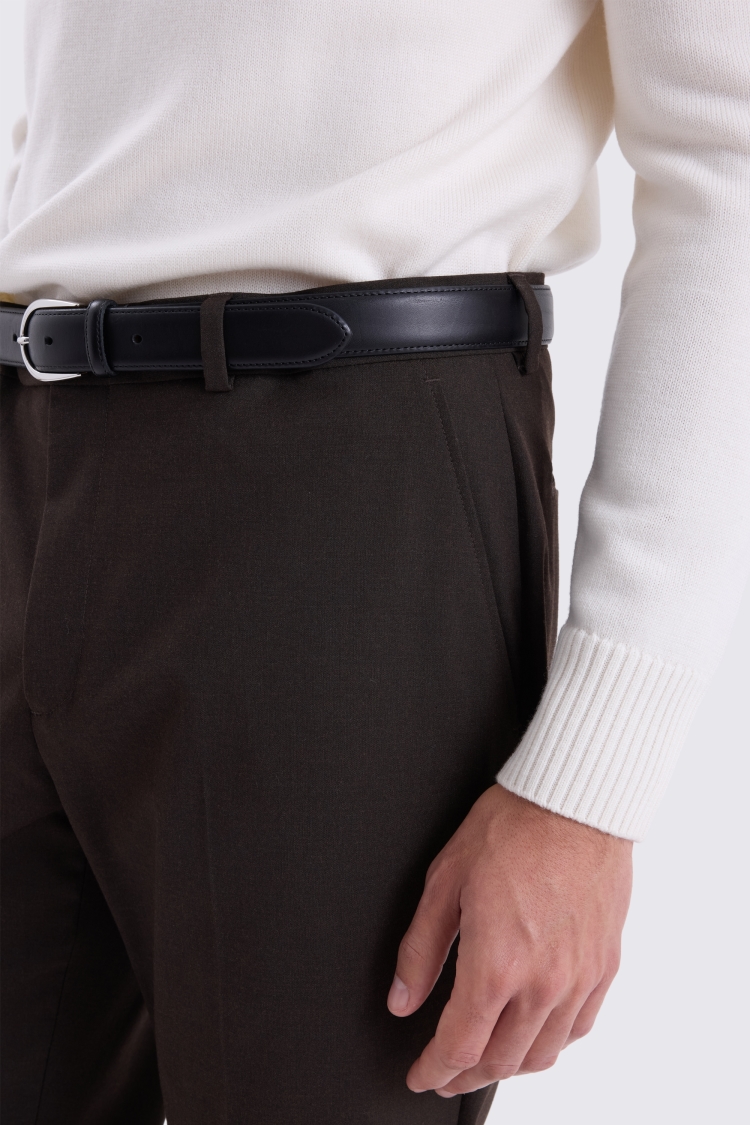 Tailored Fit Brown Trousers 