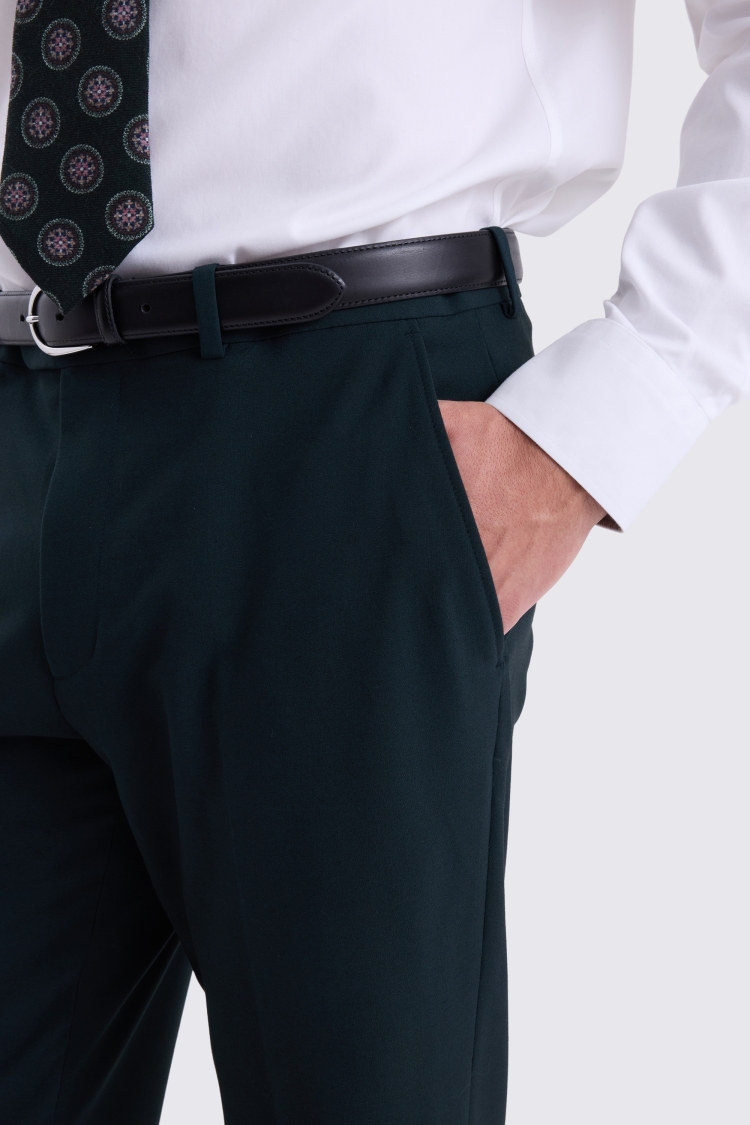 Tailored Fit Dark Green Trousers