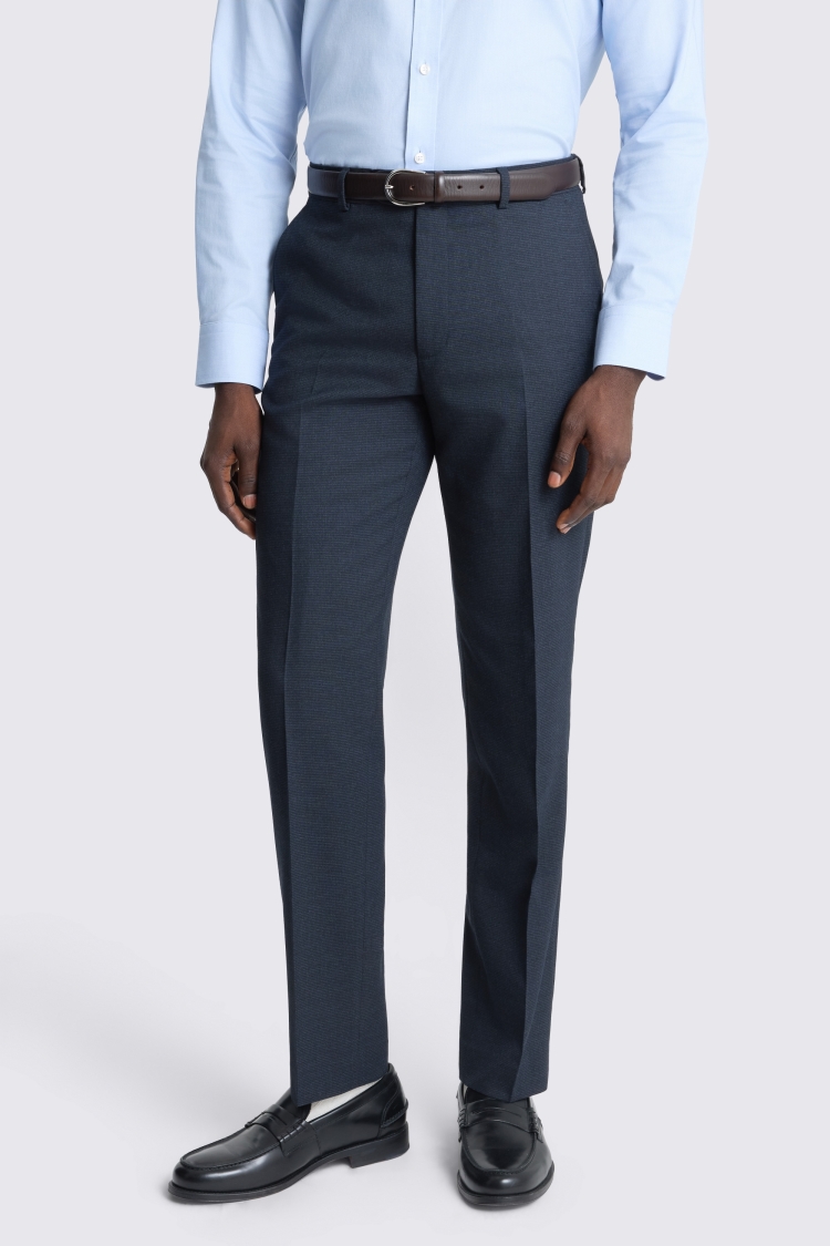 Tailored Fit Dark Navy Puppytooth Suit Jacket 