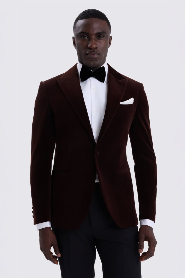 Slim Fit Brown Velvet Suit Jacket 