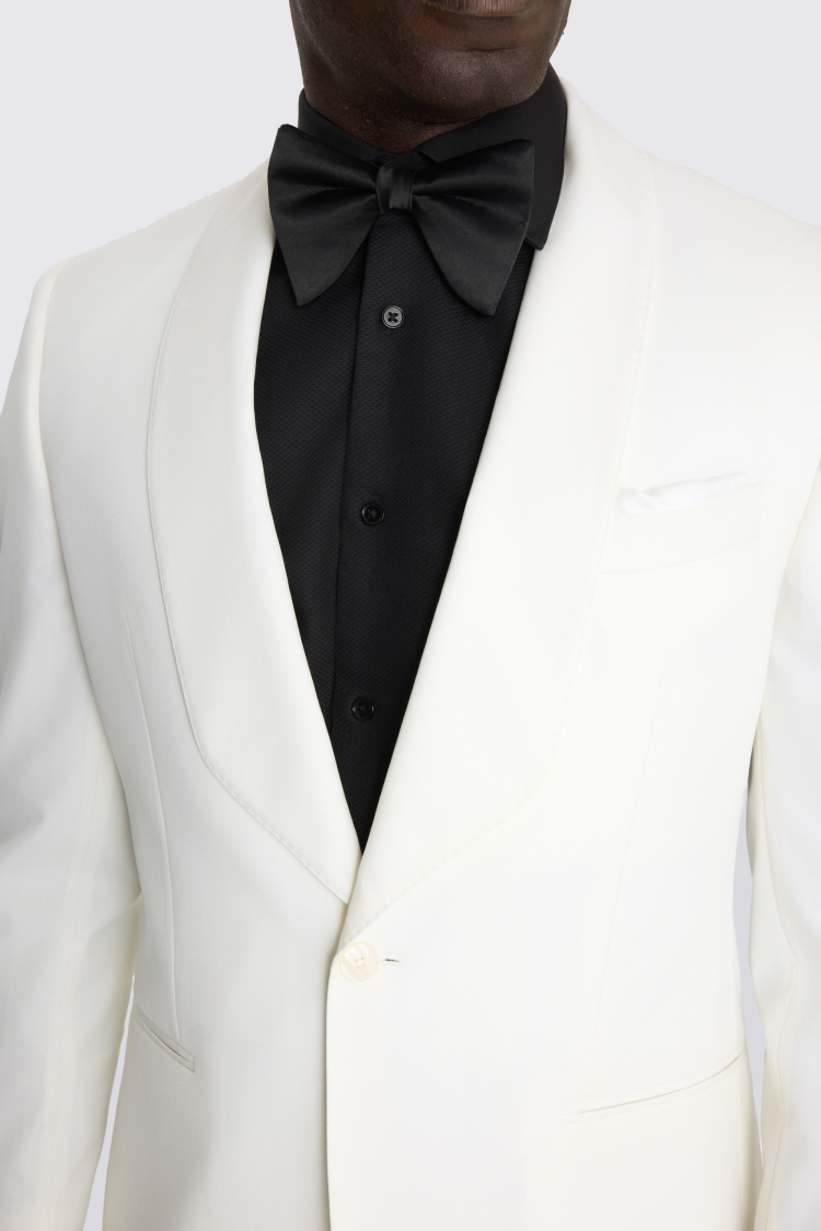 Tailored Fit Off White Shawl Suit