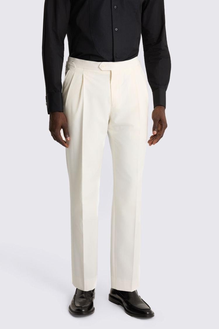 Tailored Fit Off White Shawl Suit