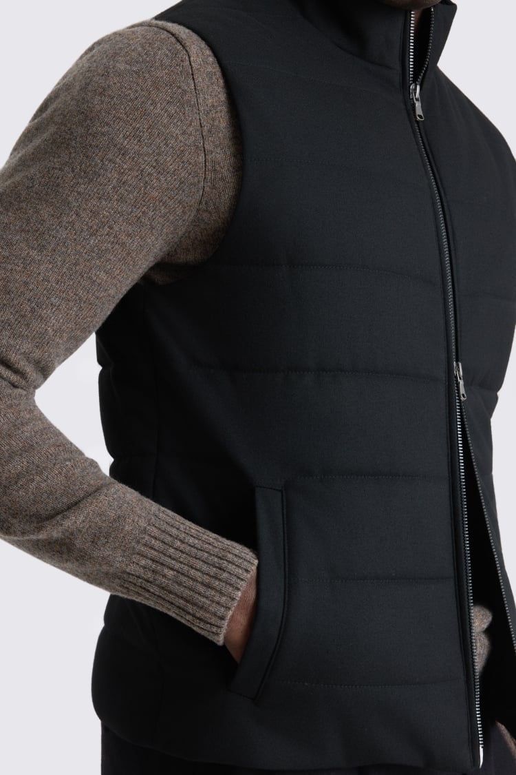 Black Flannel Gilet