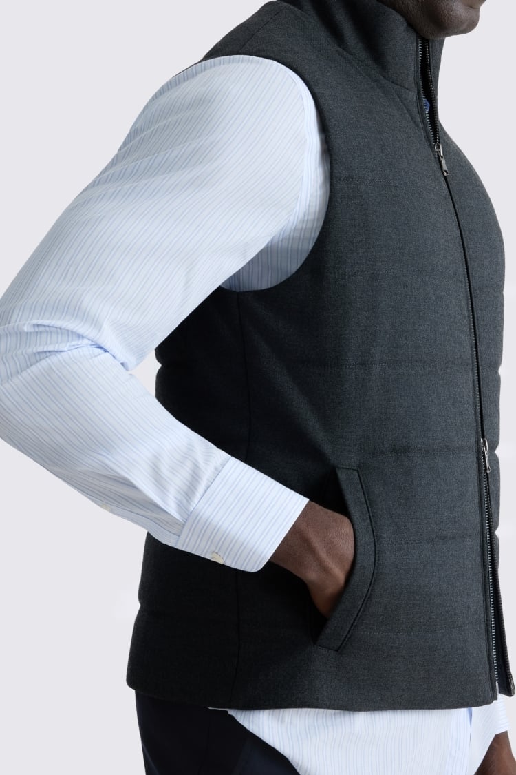Charcoal Flannel Gilet