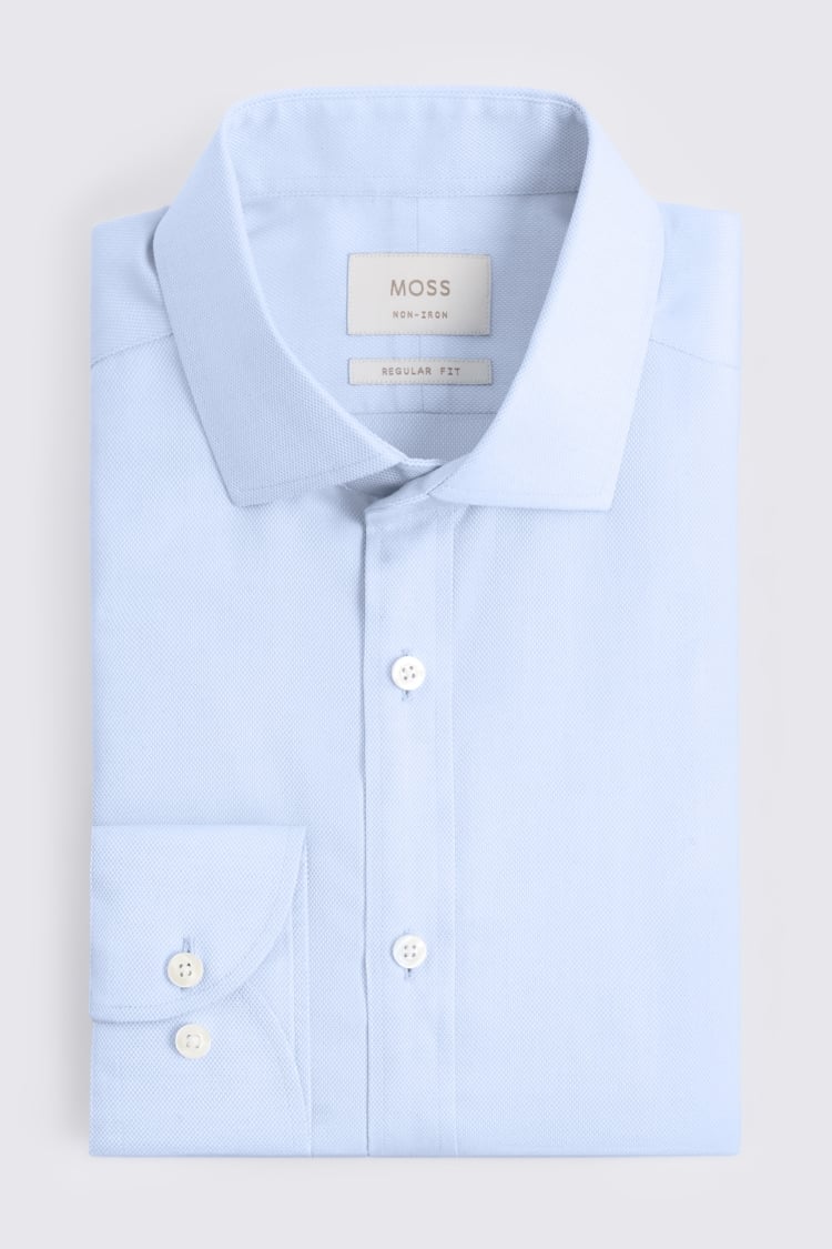Regular Fit Sky Royal Oxford Non Iron Shirt