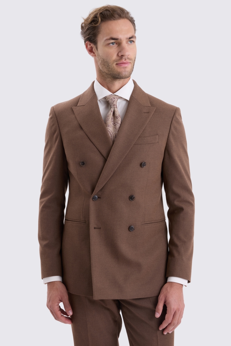 Slim Fit Chestnut Flannel Suit Jacket