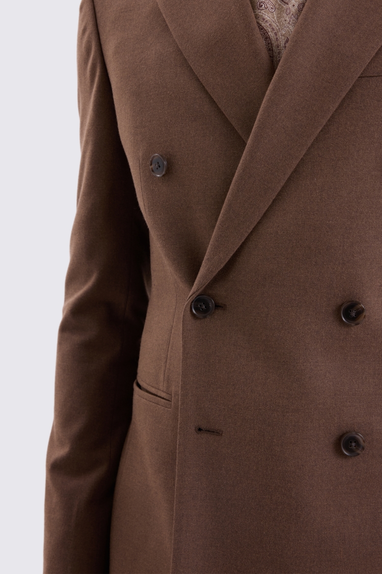 Slim Fit Chestnut Flannel Suit Jacket