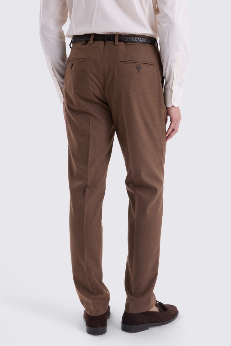 Slim Fit Chestnut Flannel Trousers