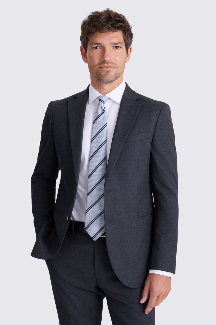 Slim Fit Charcoal Flannel Suit