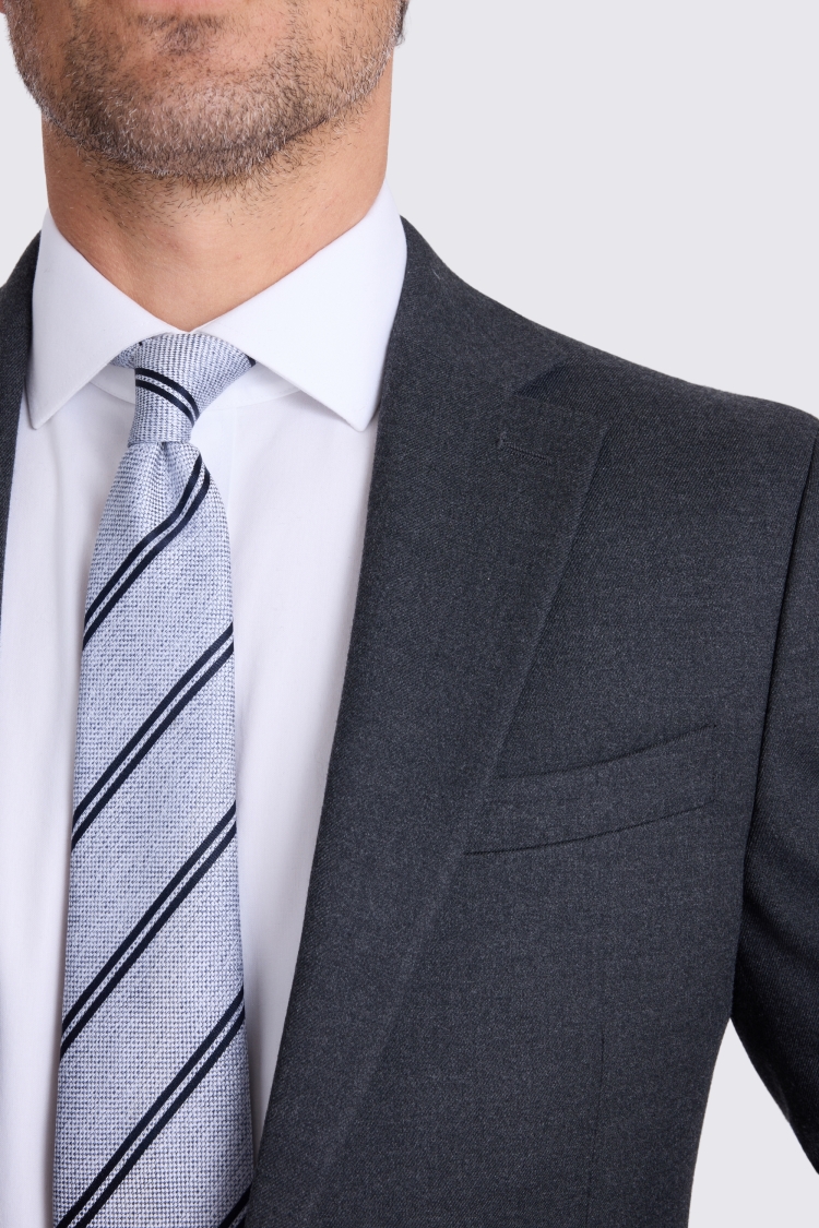 Slim Fit Charcoal Flannel Suit