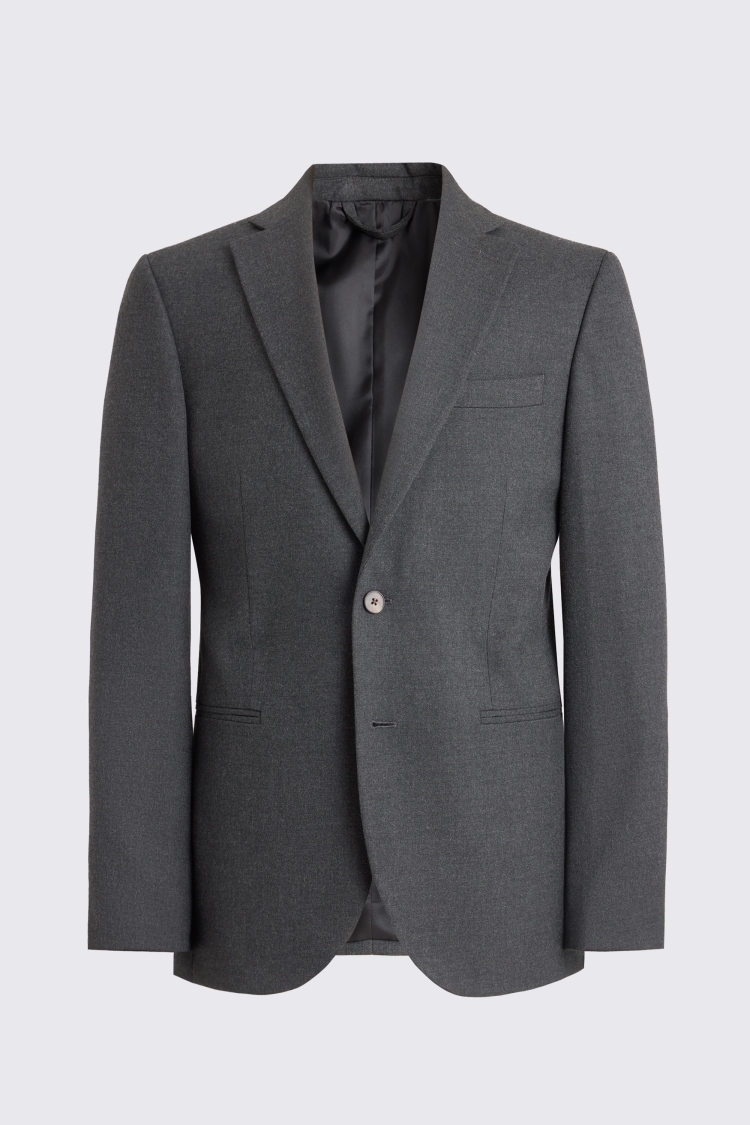 Slim Fit Charcoal Flannel Suit Jacket 