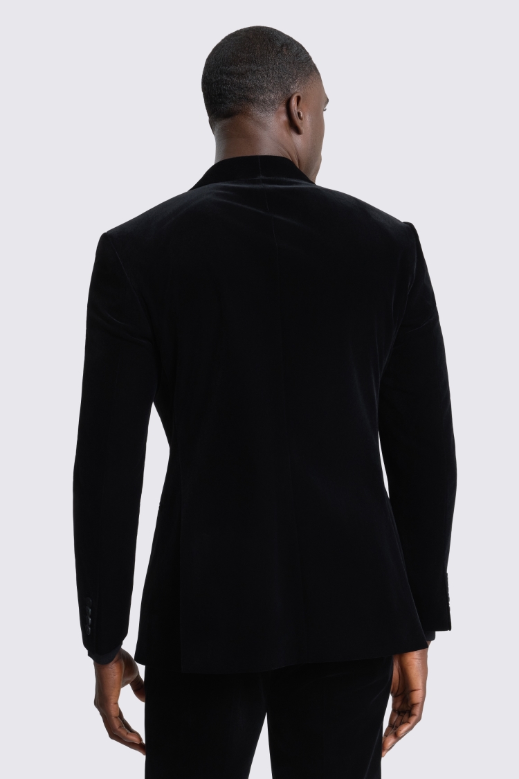Slim Fit Black Velvet Jacket 