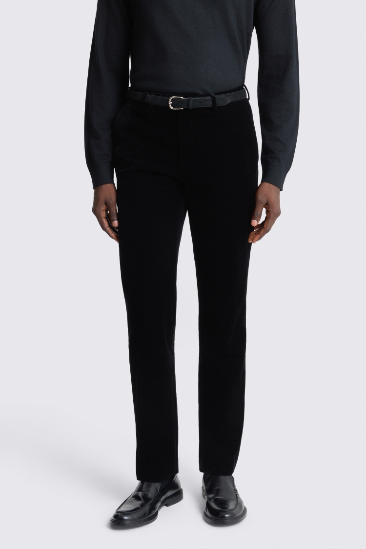 Slim Fit Black Velvet Jacket 