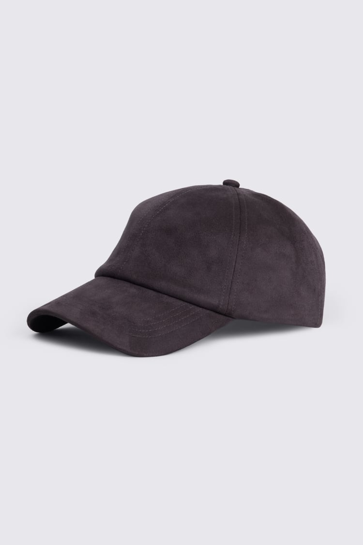 Dark Brown Faux-Suede Cap