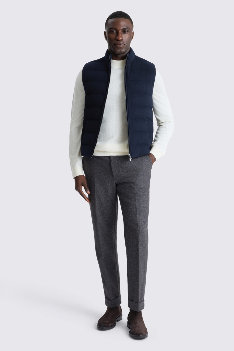 Navy Flannel Gilet