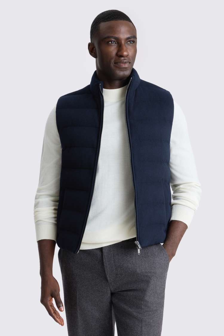 Navy Flannel Gilet