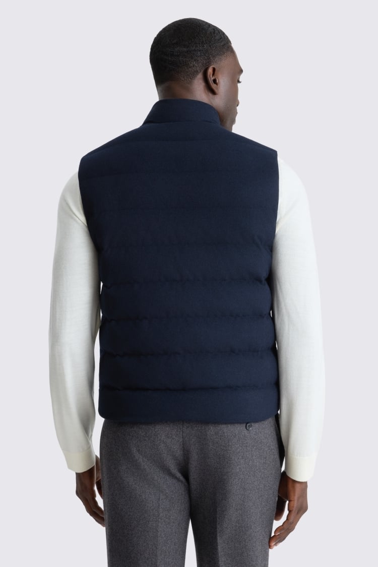 Navy Flannel Gilet
