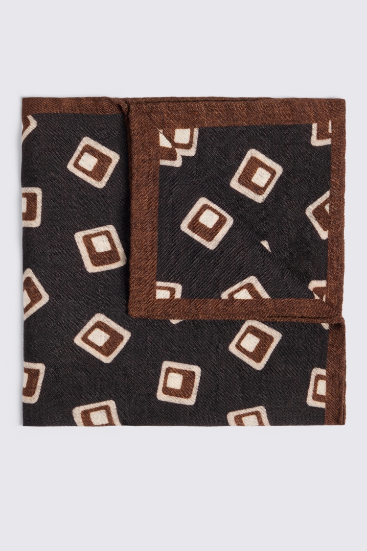 Bottinelli Dark Brown Chestnut Square Pocket Square