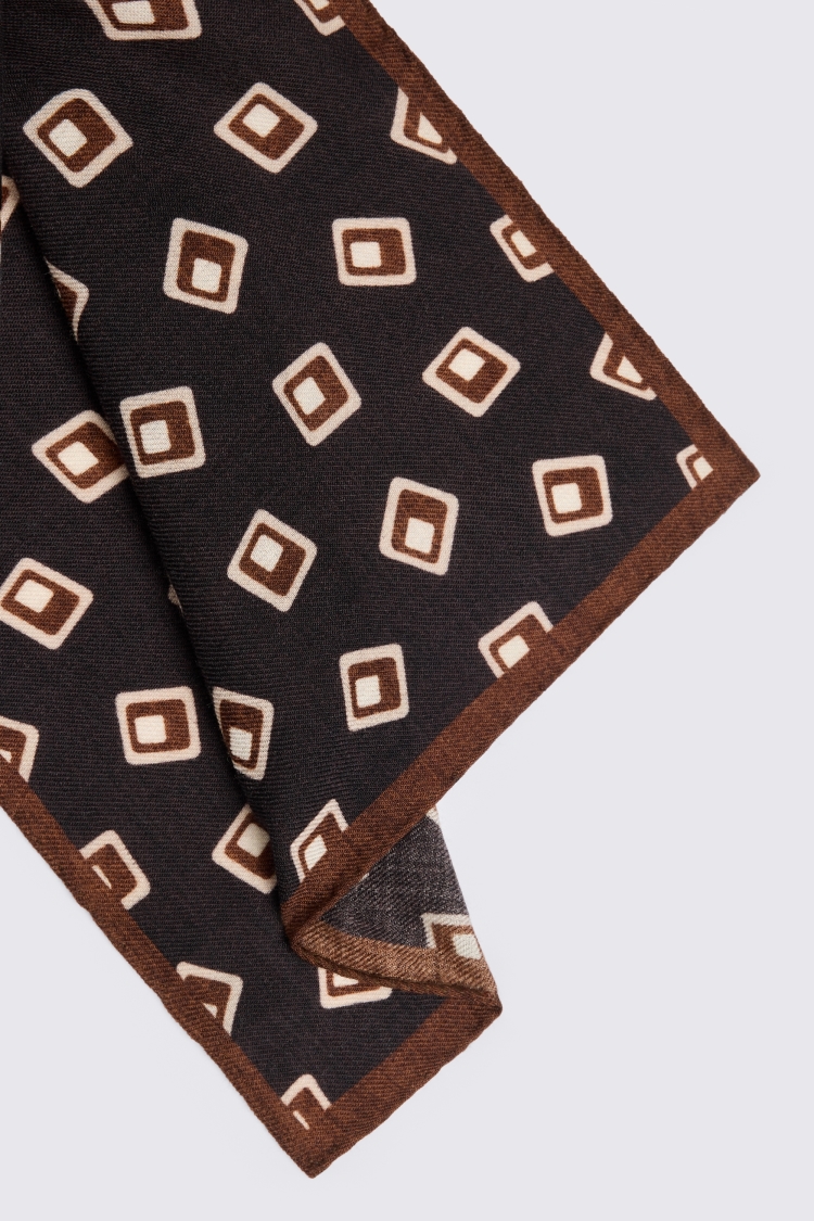 Bottinelli Dark Brown Chestnut Square Pocket Square