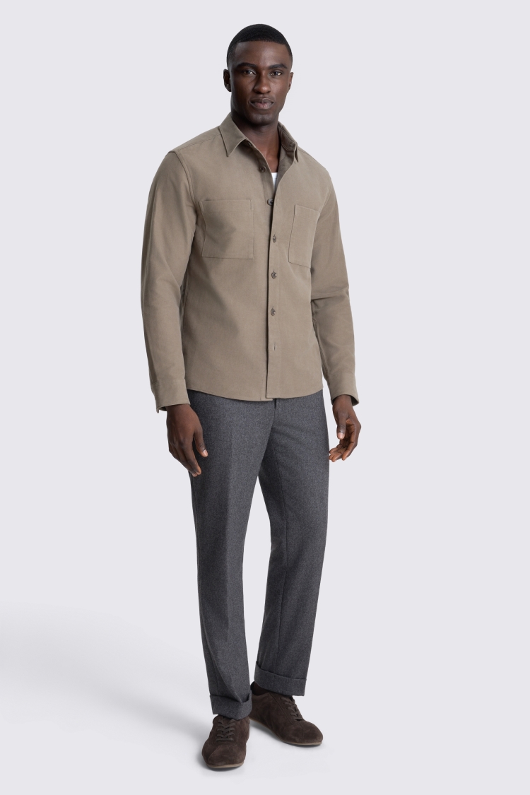 Italian Taupe Moleskin Overshirt