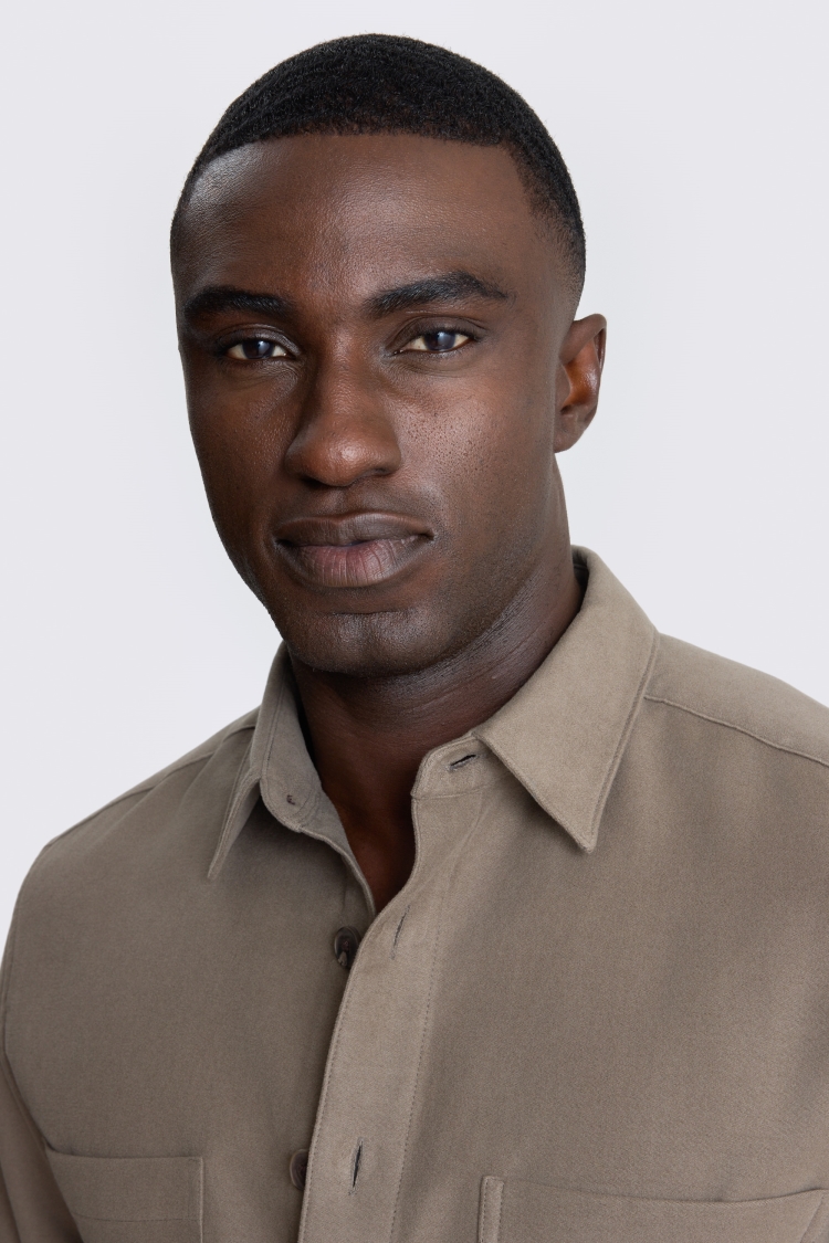 Italian Taupe Moleskin Overshirt