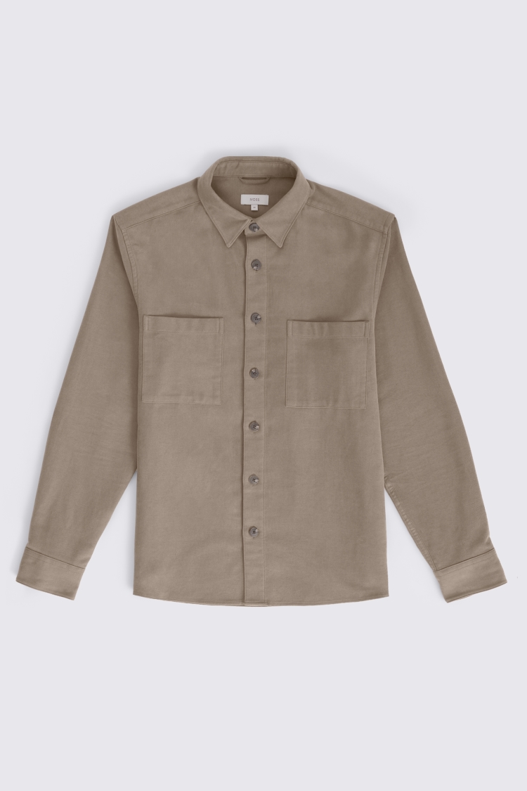 Italian Taupe Moleskin Overshirt
