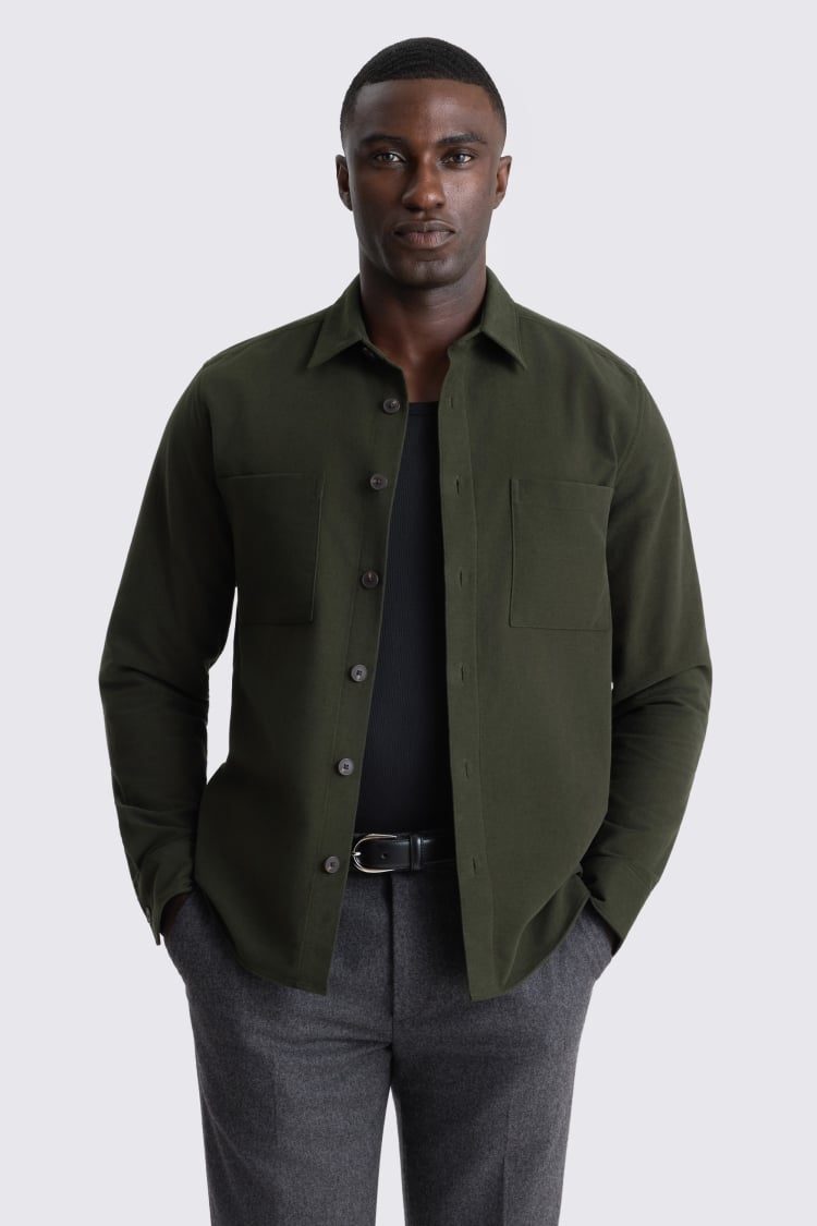 Dark Green Moleskin Overshirt