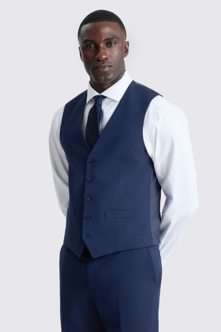 Tailored Fit Blue Waistcoat