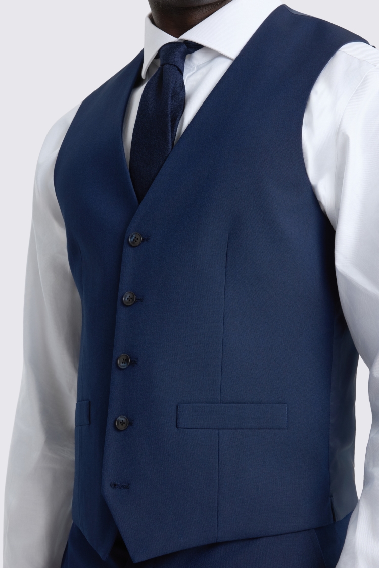 Tailored Fit Blue Waistcoat