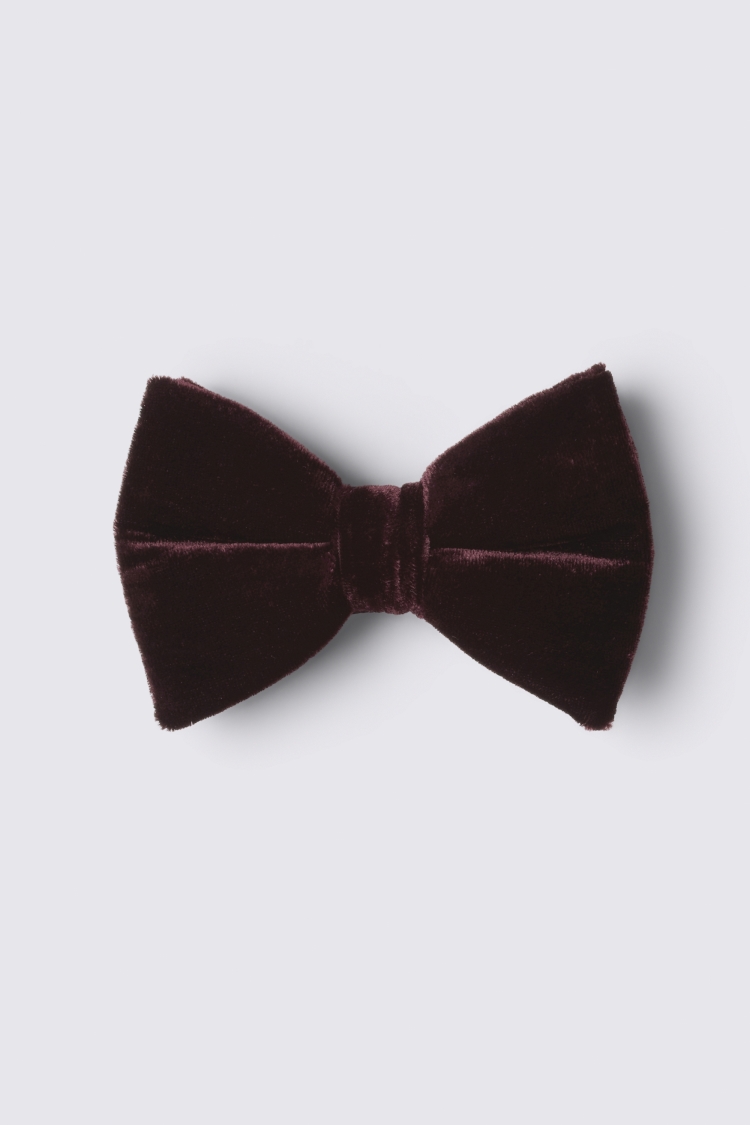 Burgundy Velvet Bow Tie