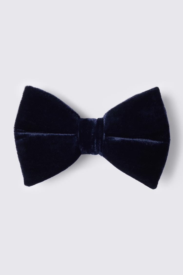 Navy Velvet Bow Tie