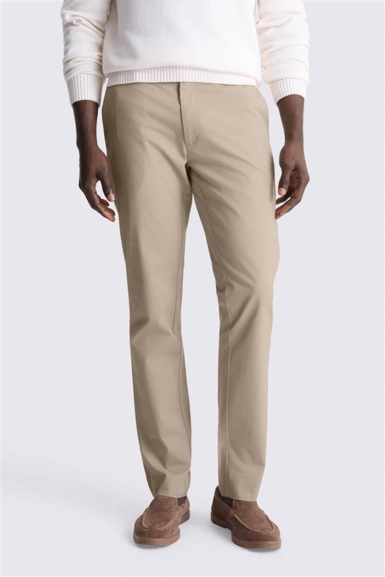 Slim Fit Stone Cotton-Stretch Chinos