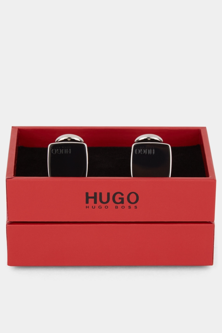 HUGO by Hugo Boss Solid Square Black Cufflinks