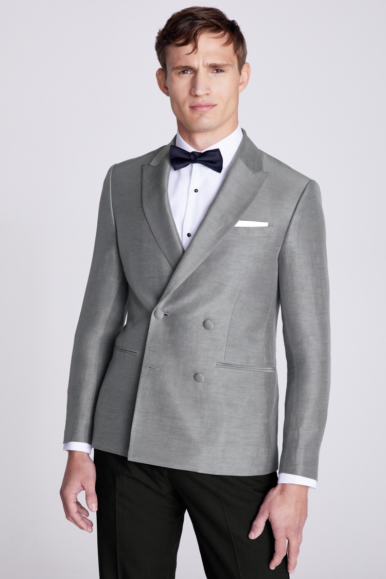 Slim Fit Grey Slub Jacket