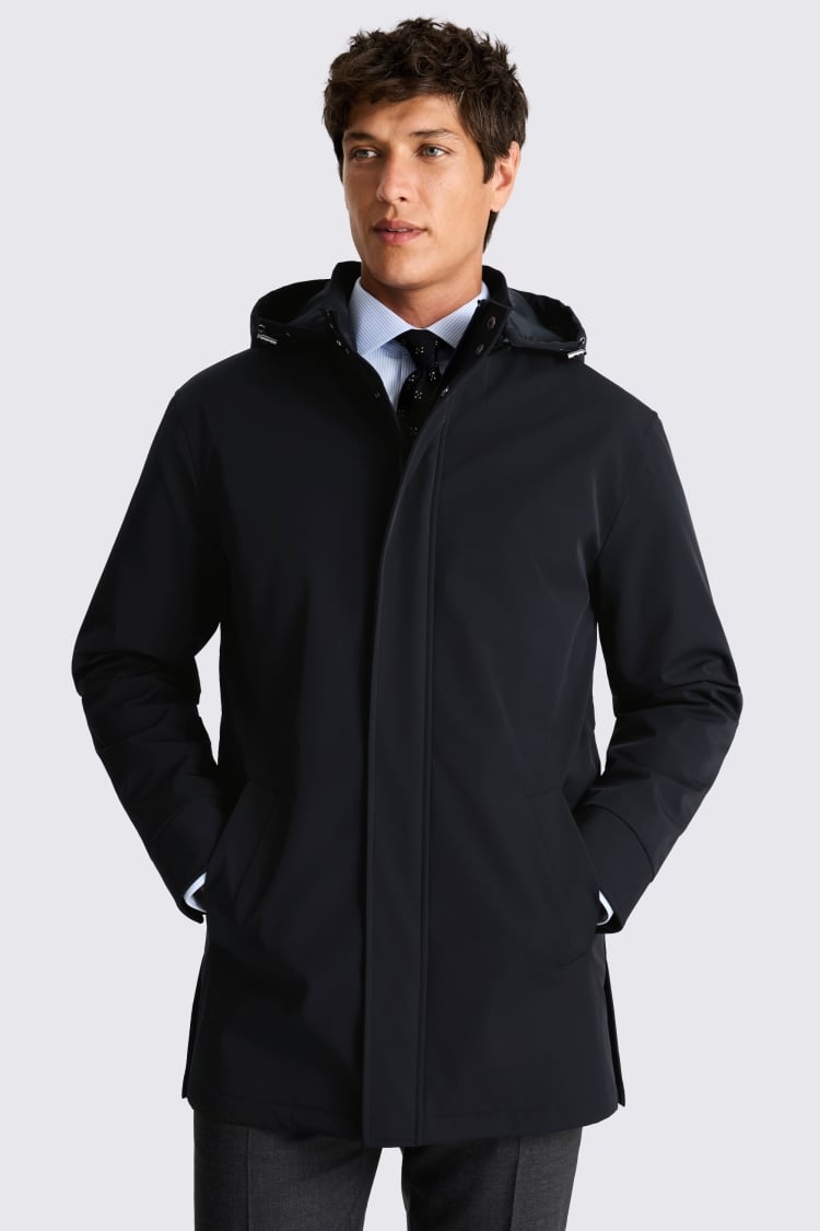 Navy Removable Hood Jacket