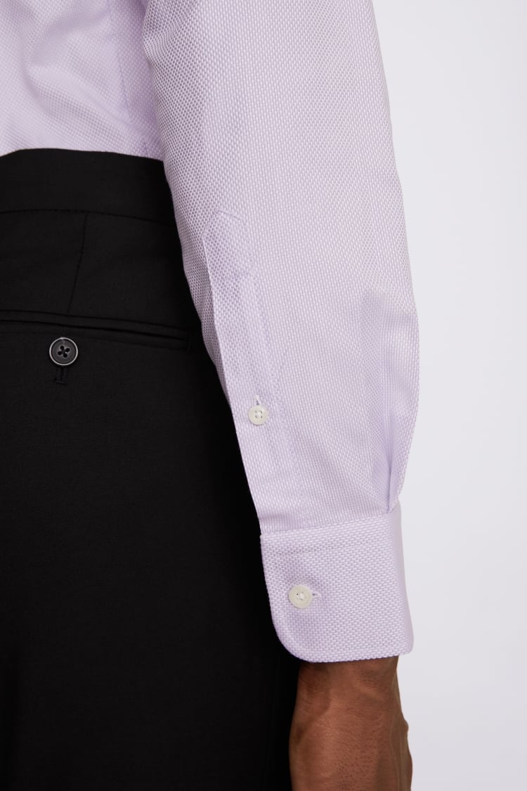 Tailored Fit Lilac Single Cuff Dobby Shirt