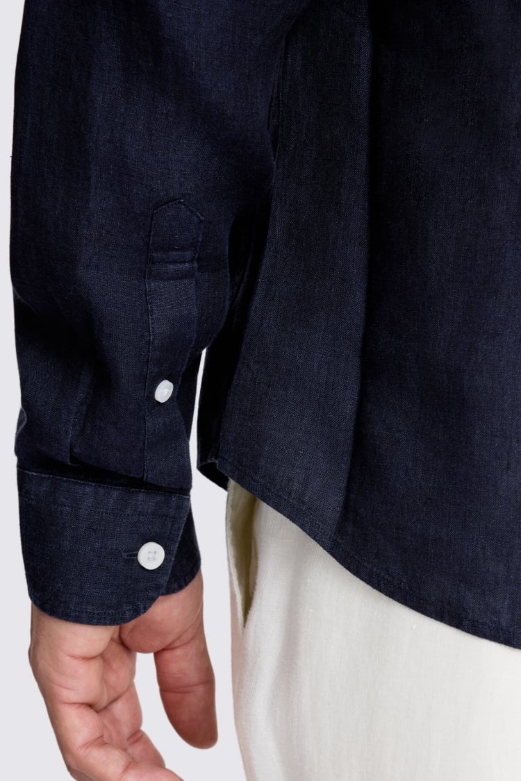 Navy Linen Shirt