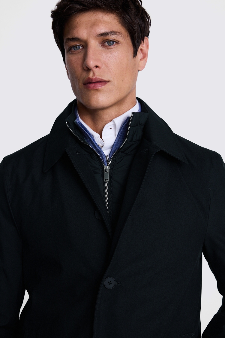 Navy Raincoat With Removable Insert